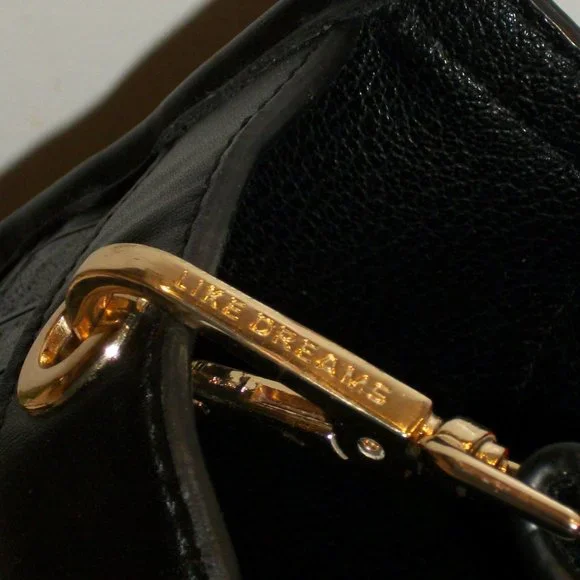 LIKE DREAMS Black & Red Croc Embossed Tote Bag PLUS Cosmetic Bag Insert NEW - Picture 9 of 14